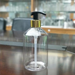 500ml明確なペットボトルゴールデンポンプ