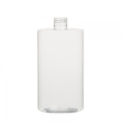 フラットショルダーラウンドボトル24口径 500ml 化粧品容器クリアペット新品ボトル